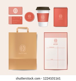 Paper branding mockup vector set