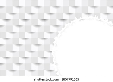 Paper breaking three-dimensional silhouette background