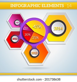 Paper bright Infographic colorful diagram for presentations.