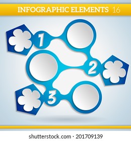 Paper bright infographic colorful scheme with steps elements.