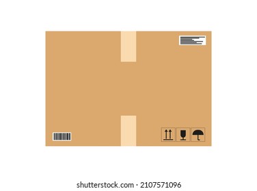 Caja marrón de papel - concepto de entrega	