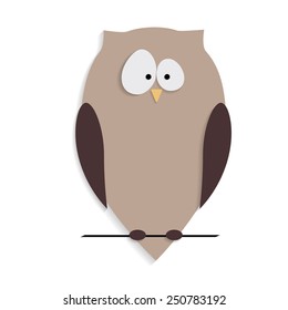 Paper brown surprised owl 