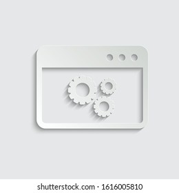 paper  browser icon. Webpage icon/ internet icon with settings sign vector