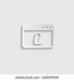 paper  browser icon. Webpage icon/ internet icon with lock sign vector