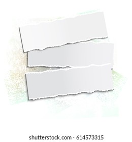 Paper with brushstroke splattered grungy background, vector illustration