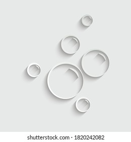 paper Bubble vector icon. Soap or water icon