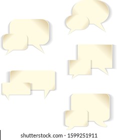  paper bubbles for speech on an orange background. Abstract design. Vector illustration.