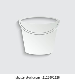 paper bucket icon vector water pail symbol