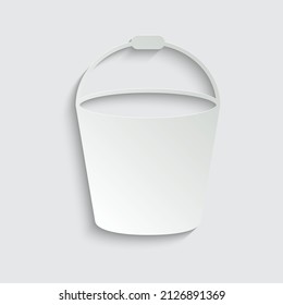 paper bucket icon vector water pail symbol