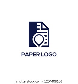 paper bulb idea logo design 1