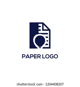 paper bulb idea logo design 2