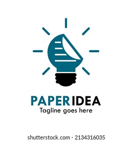 Paper bulb logo template illustration