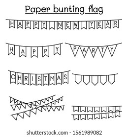 Paper bunting flag vector illustration graphic design