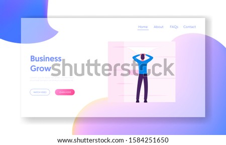 Paper Bureaucracy Paperwork Deadline Website Landing Page. Overloaded Stressed Office Employee at Workplace with Huge Heap of Documents Holding Head Web Page Banner. Cartoon Flat Vector Illustration