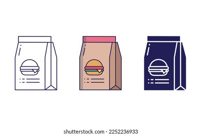 Ilustración vectorial del icono de la bolsa de carga de papel