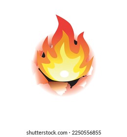 Incendio de papel, ilustración vectorial, fondo blanco