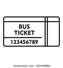 Paper bus ticket icon. Outline Paper bus ticket vector icon for web design isolated on white background