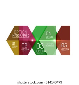 Paper business option button infographic templates, vector illustration