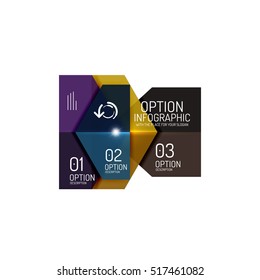 Paper business option button infographic templates, vector illustration
