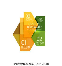 Paper business option button infographic templates, vector illustration