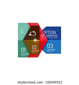 Paper business option button infographic templates, vector illustration