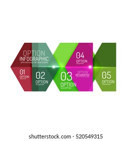 Paper business option button infographic templates, vector illustration
