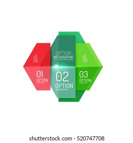 Paper business option button infographic templates, vector illustration
