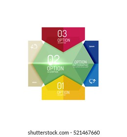 Paper business option button infographic templates, vector illustration