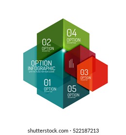 Plantillas de infografía de botón de opción de negocio de papel, ilustración vectorial