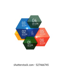Paper business option button infographic templates, vector illustration