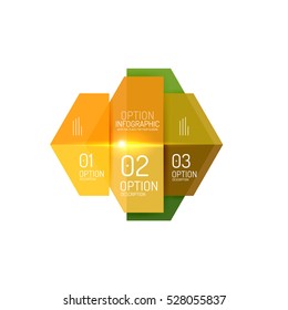 Plantillas de infografía de botón de opción de negocio de papel, ilustración vectorial