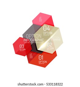 Paper business option button infographic templates, vector illustration