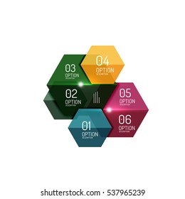Paper business option button infographic templates, vector illustration