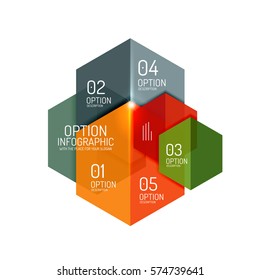 Paper business option button infographic templates, vector illustration