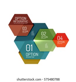 Paper business option button infographic templates, vector illustration