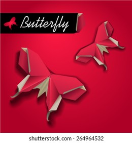 Paper Butterfly Background - vector eps10