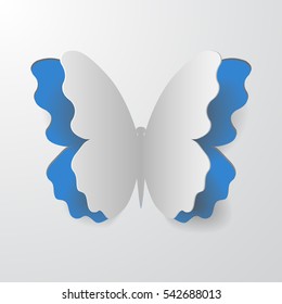 Paper butterfly with blue background