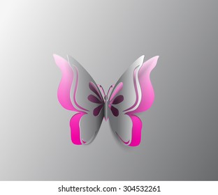 Paper Butterfly Cut Out - Vector 