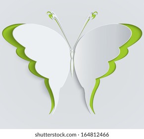 Paper butterfly. Decoration, greeting card