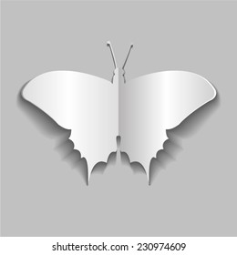 paper butterfly on a gray background