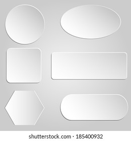 Paper buttons set. Vector.