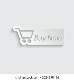 paper buy now icon. website element. online shop symbol, shopping cart icon