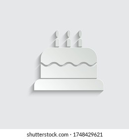 vector de icono de pastel de papel Símbolo de pastel de cumpleaños 