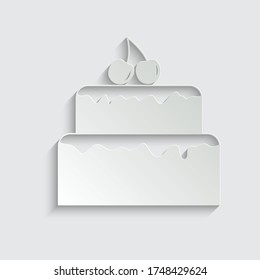 paper  cake icon vector  Birthday cake sign 