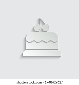 paper  cake icon vector  Birthday cake sign 