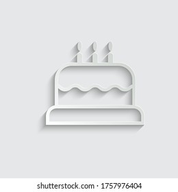 paper cake icon vector  Birthday cake sign 