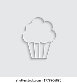   paper cake icon vector - black sign