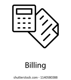 A paper and calculator putted side by side symbolizing  billing process 