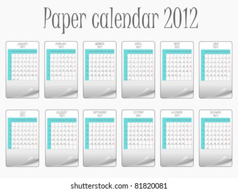 paper calendar 2011, abstract vector art illustration