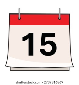 Paper calendar with an abstract date. Vector illustration isolated on a white background
